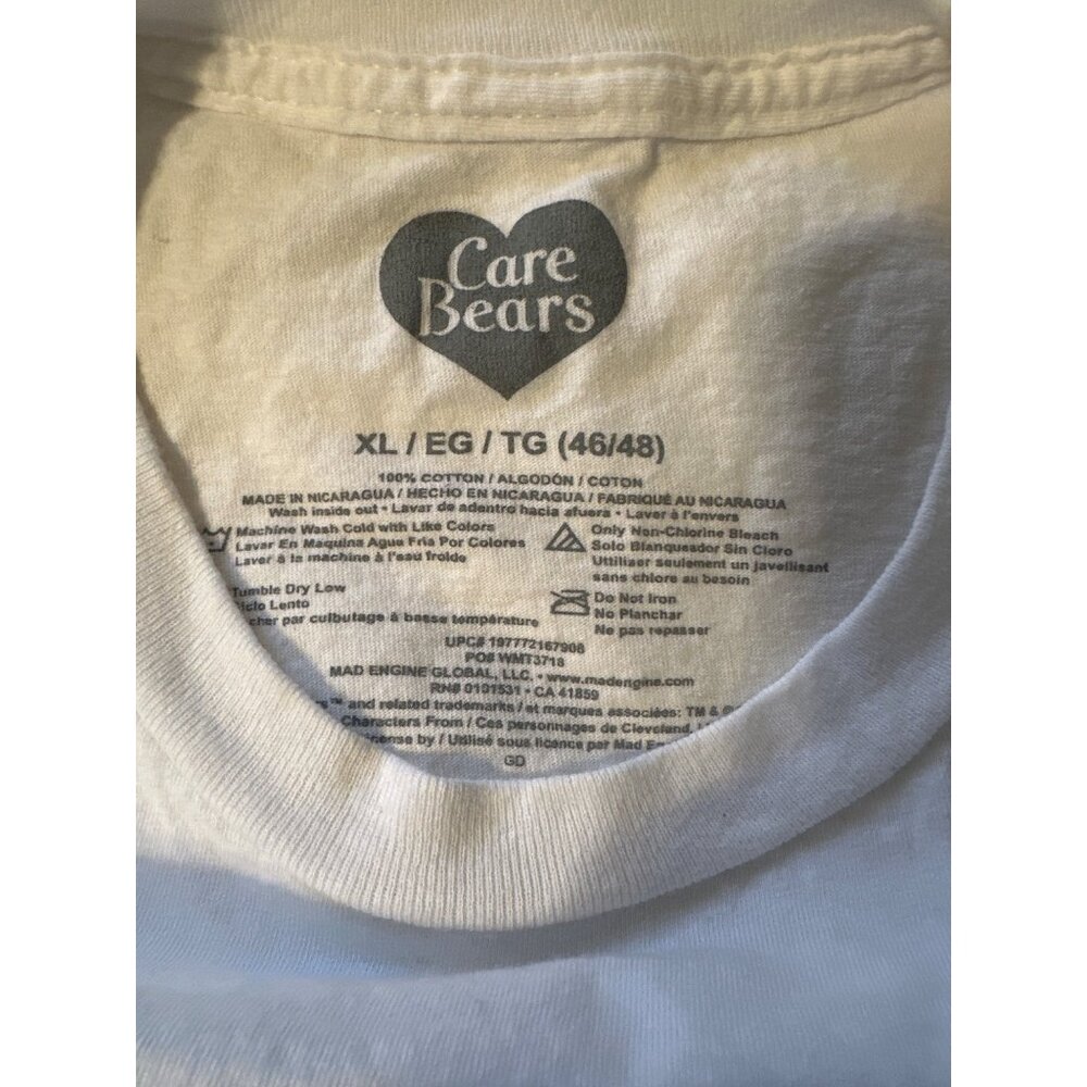 Care Bears Graphic T-Shirt White XL Floral Rainbow Bears Print - Picture 6 of 6